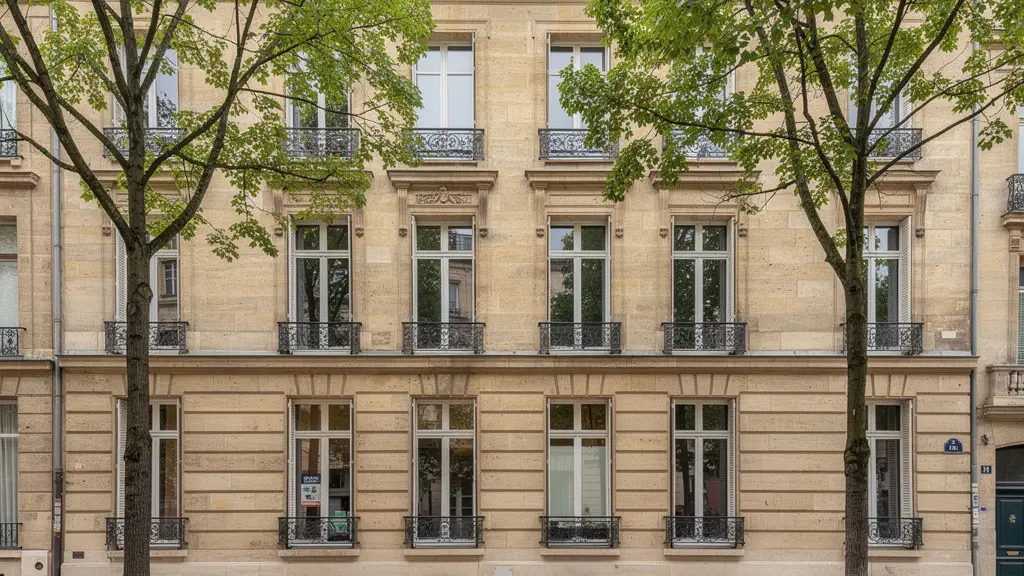 Immeuble résidentiel typique de Bordeaux avec façade en pierre blonde et balcons en fer forgé